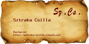 Sztraka Csilla névjegykártya